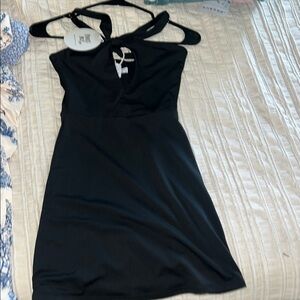 Princess Polly Black Sheath Mini Dress Halter Sleeveless